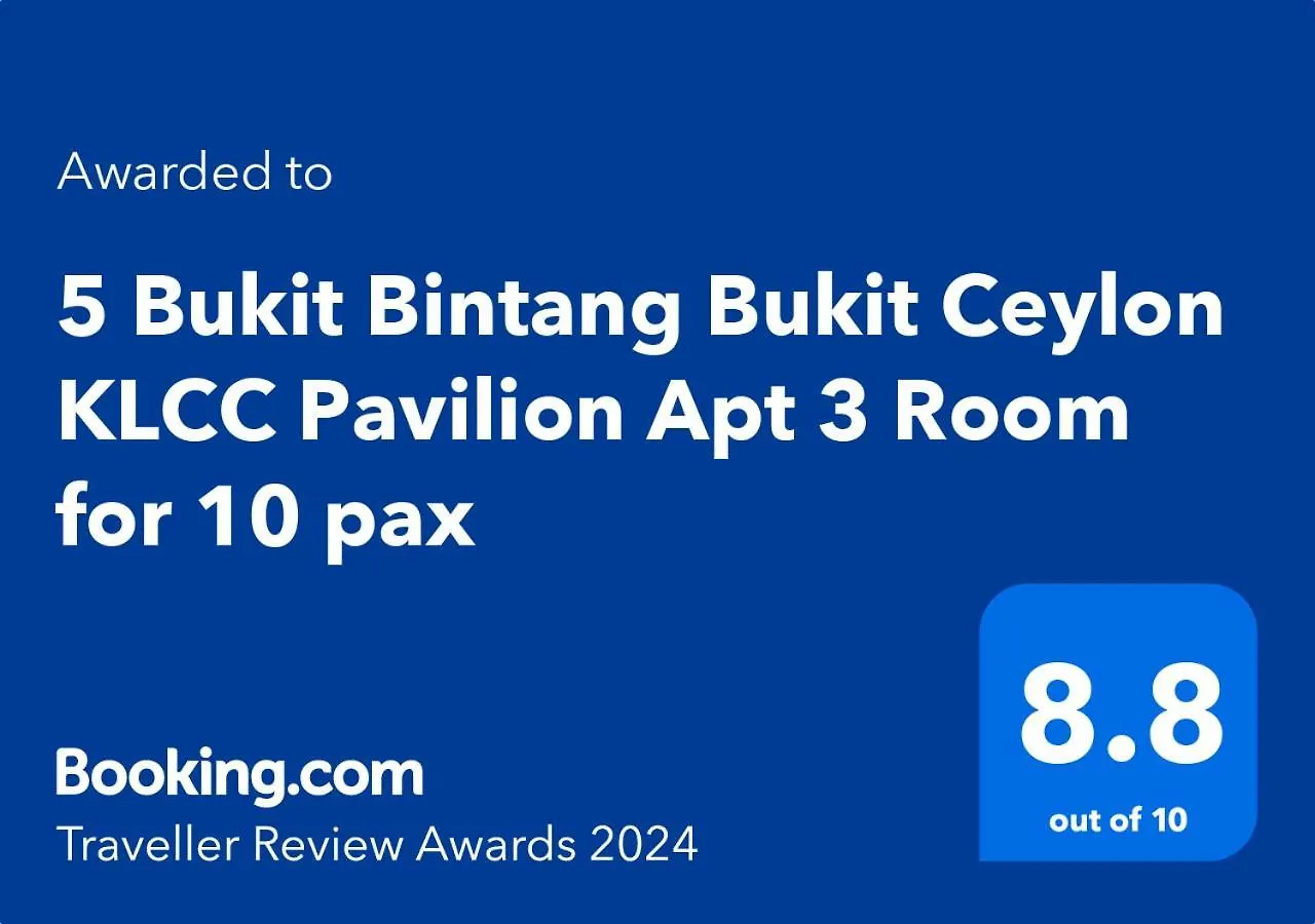 5 Changkat Bukit Bintang 5 Minutes To Alor Street Bukit Ceylon Klcc Pavilion Apt 3R2B 10 Pax Kuala Lumpur